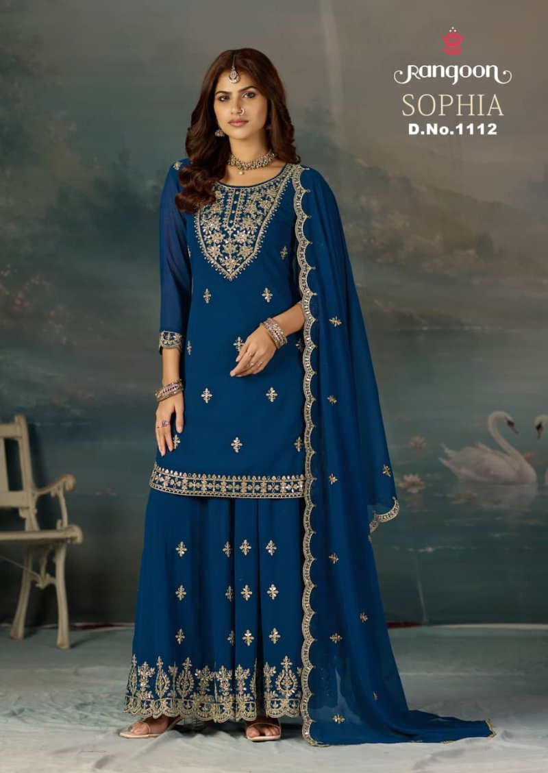 Sophia By Rangoon Geoegette Khatli Mirror Work Readymade Suits 